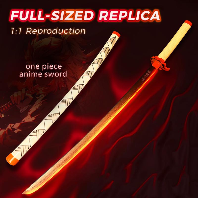 2.0 Upgraded Light Up Demon Slayer Kyojuro Rengoku Sword - 40 inches Plastic Anime cosplay prop