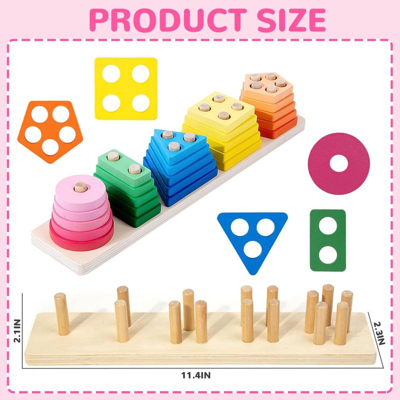 Shape Sorting and Stacking Toy for Children, Montessori Toys for Kids, Learning Toys for Boys Girls