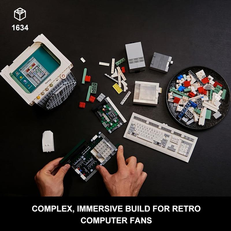 Computer Building Set for Adults: Construction Building Kit for Adults, Pantasy Collectible Retro Computer Display Model Building Blocks, Creative Hobbies Unique Gift Idea (1634 pieces) (85005)