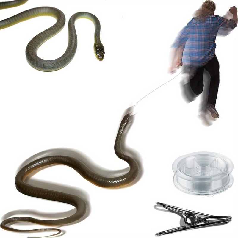 1 Piece of Legpuller Joy: Fake Rubber Snake Attached to a 100 M 328 Feet Rope with Clip, Realistic Funny Gag Toy, Perfect for Mischief to Friends and Family, Outdoor Golf Course Entertainment