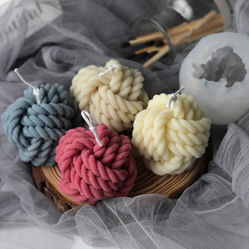 Cute Wool Ball Design Candle Silicone Mold, Handmade Soap Mold, DIY Candle Making Mold