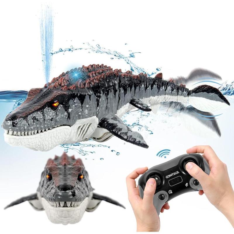 Remote Control Mosasaurus Dinosaur Toy, 1 Count Rechargeable Electric Simulation Dinosaur Toys with Light & Spray, Pool Toy for Swimming Bath Lake Ocean, Stocking Fillers Gift, Christmas, Christmas Gift