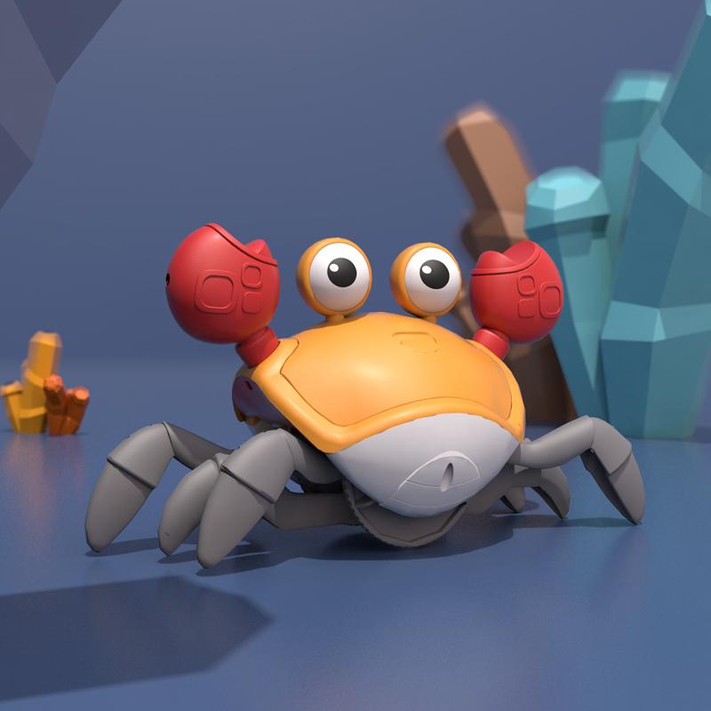 Crawling Crab, Tummy Time Crab, Sensing Interactive Walking Dancing Crab, Induction Crabs with Music Sounds, Fun Birthday Gifts Entertainment for Boy Girl