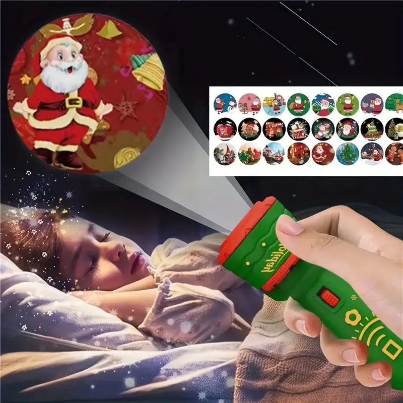 Christmas Themed Handheld Flashlight Toy, 1 Box Creative Educational Toy, Indoor Leisure Entertainment Equipment for Kids