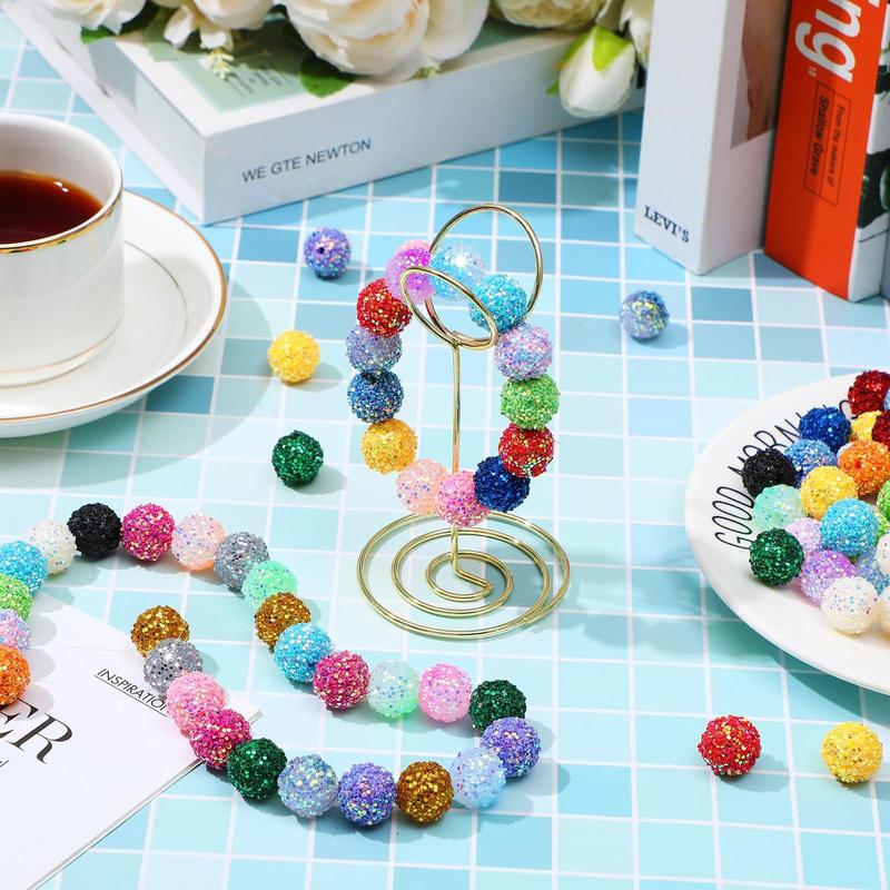 16mm Crystal Beads Glitter Beads for Making Jewelry, 10pcs DIY Handmade Bead Bracelet Pendant Pen Key Chain, Special Decorative Accessories(Random Color), Christmas, Christmas Gift