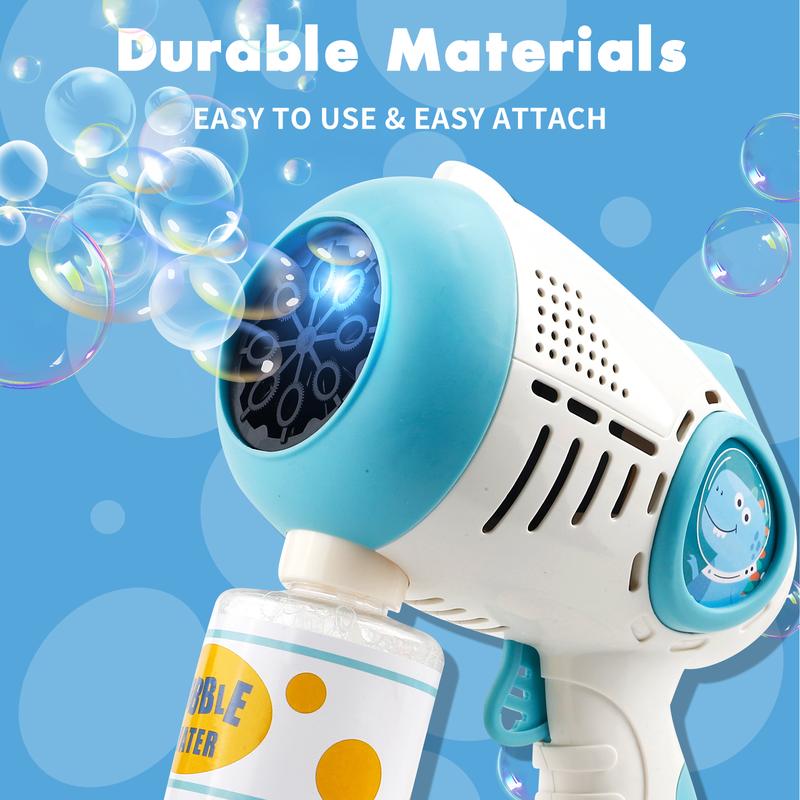 Bubble Machine Gun Blasters 2PC Bundle - Blue & Pink Dual Pack, 5000+ Bubbles Per Minute, LED Lights, Portable, Battery Operated, Perfect for Kids' Parties and Outdoor Fun.