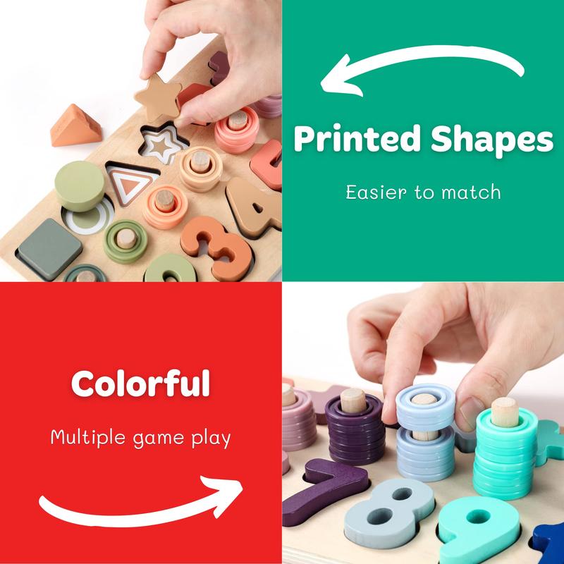 Toddler Montessori Toys Teaches Number, Counting, Math, Stacking Fun Preschool Learning Activates for Boy and Girl