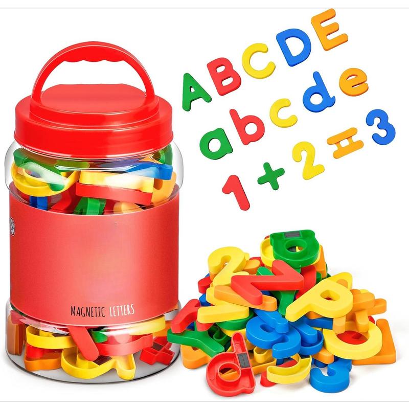 78 Pieces Magnetic Letters Numbers Alphabet Fridge Magnets, Kids Learning Plastic Colorful Toys Set, Gifts for Boys Girls Learning