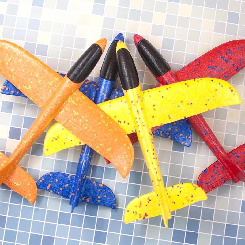 5 6 10pcs lot 48CM Hand Throw Airplane EPP Foam Launch Fly Glider Planes Model Aircraft Outdoor Fun Toys for Children Party Game