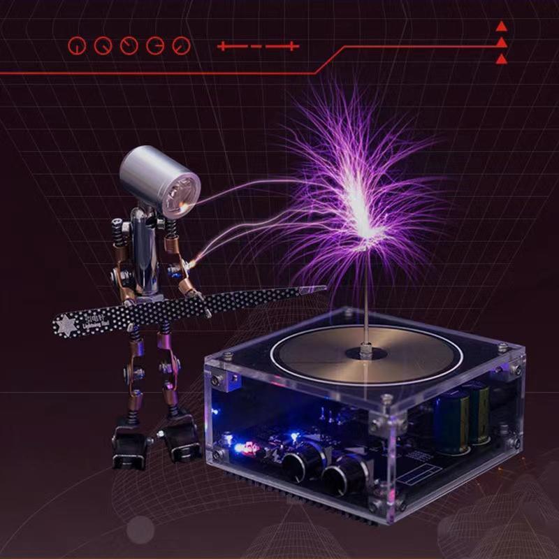 Compatible Musical Tesla CoilTouchable Artificial,LightningSpark Crack Arc Generator DesktopDecoration Arc Plasma Science TeachingExperiment Model