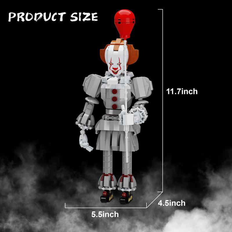 Horror Clown Pennywise Building Blocks Set, Perfect Halloween Toys and Gifts for Fans and Kids (527 pcs)