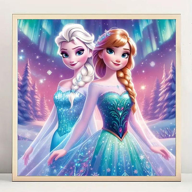 Frozen Princess Pattern DIY Diamond Arts Colorful Painting Kit without Frame, DIY 5D Diamond Arts Colorful Painting for Bedroom Home Wall Decor