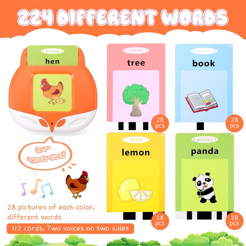 Talking Flash Cards Kids Learning Toys Sight Words Games English Educational Machine with 224 Sight Words