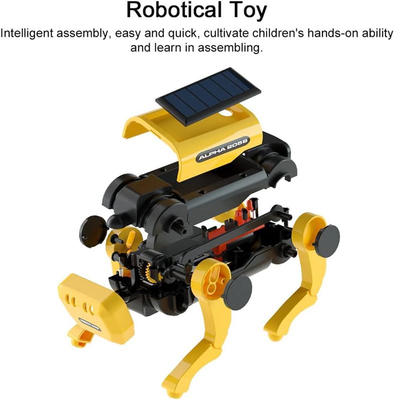 Solar Mechanical Dog Experiment Electric Remote Control Intelligent Robot Dog Kids DIY Puzzle Quadruped Puppy Robot