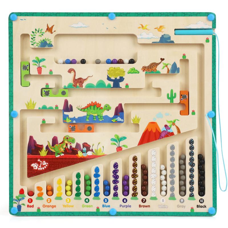 Magnetic Color and Number Maze Toys, Magnetic maze, Wooden toy for kids, Travel Toys, learning toys, educational toys, Learning Educational Color Sorting Counting Matching Toys for Kids