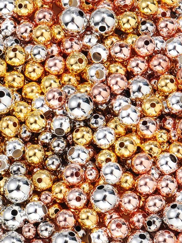 Solid Color Copper Bead, Fashionable Bead for DIY Handmade Necklace Bracelet, Jewelry Making Accessories for Clothes, Toys, Bag