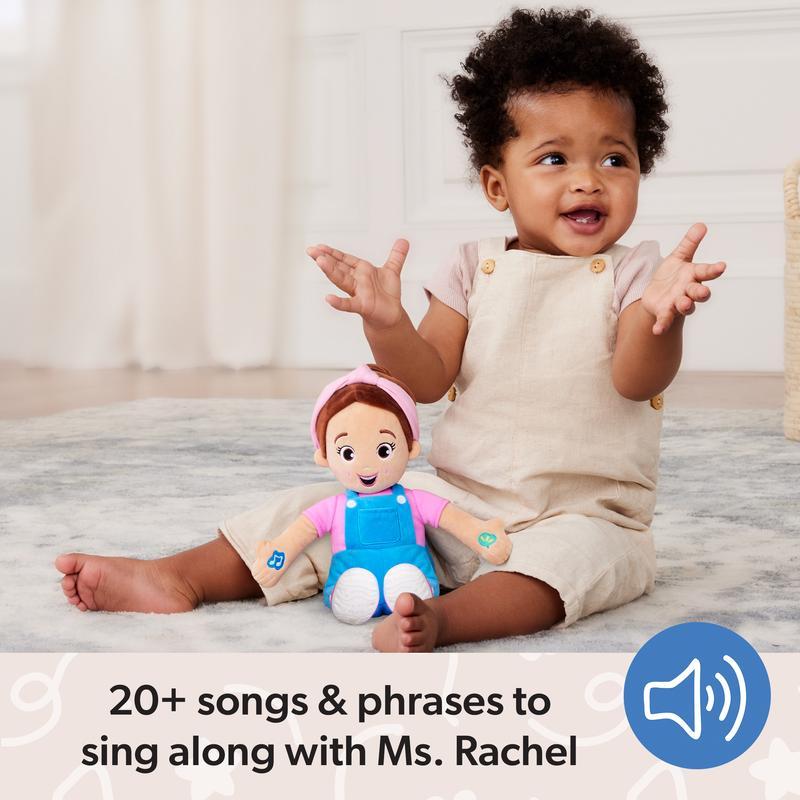 Ms Rachel Doll Talks and Sings, 12 Inch Interactive Musical Toy with 20+ Songs and Phrases, Kids Toy Gift for Boys and Girls Ages 6 Months to 3+