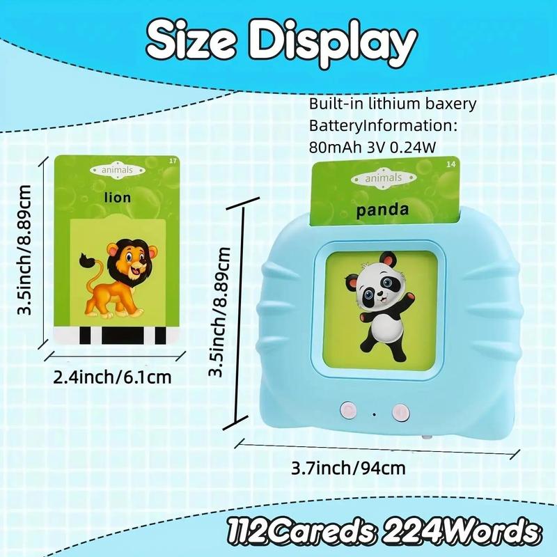 Talking Cards for Kids, 1 Set Flash Card Reader Pocket Speech Learning Toys, Educational Preschool Sight Words Card