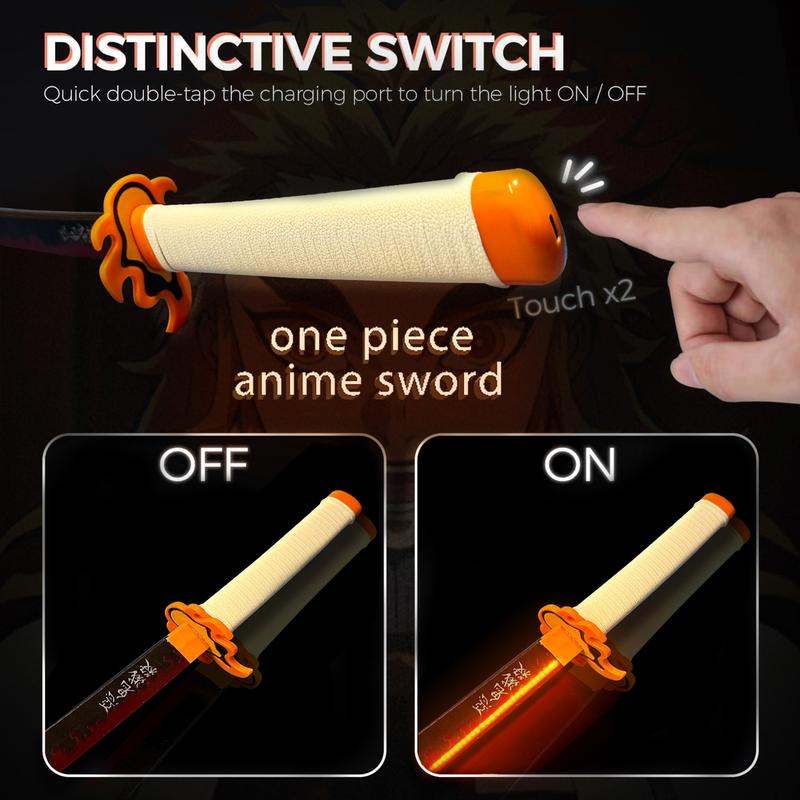 2.0 Upgraded Light Up Demon Slayer Kyojuro Rengoku Sword - 40 inches Plastic Anime cosplay prop