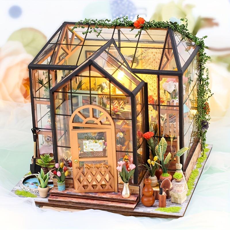 DIY Bookcase Kit, Assembly Craft 3D Wooden Puzzle Shelf, Carving Decoration Style Shelf Kit, DIY Miniature House Kit for Christmas Shelf Decoration, No Battery  Glue, Creative Gift, Thanksgiving Christmas Gift Set