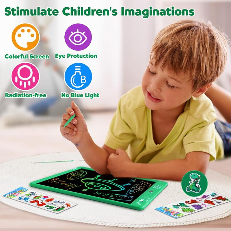 ZMLM LCD Writing Tablet Doodle Board: 10 Inch Boys Girls Toy for Age 3-12 Gift | Erasable 120,000+, Drawing, Counting, Spelling Learning Board for Birthday Valentines Day Gifts, Green Dinosaurs