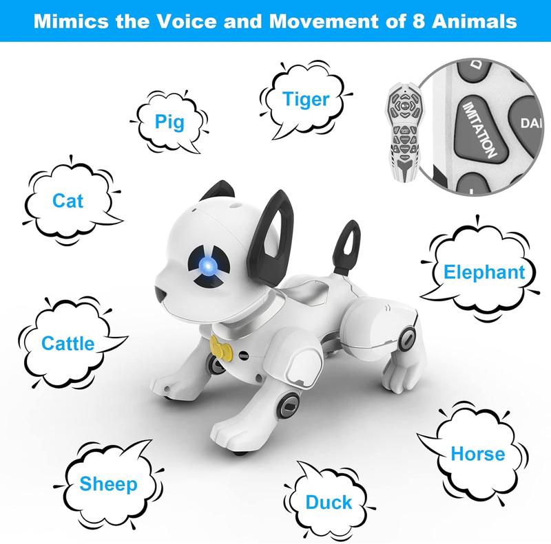 Remote Control Robot Dog Toy, RC Dog Programmable Smart Interactive Robotic Pets, RC Stunt Robot Toys Dog Imitates Animals Music Dancing Handstand Push-up Follow Functions for Boys Girls Toy