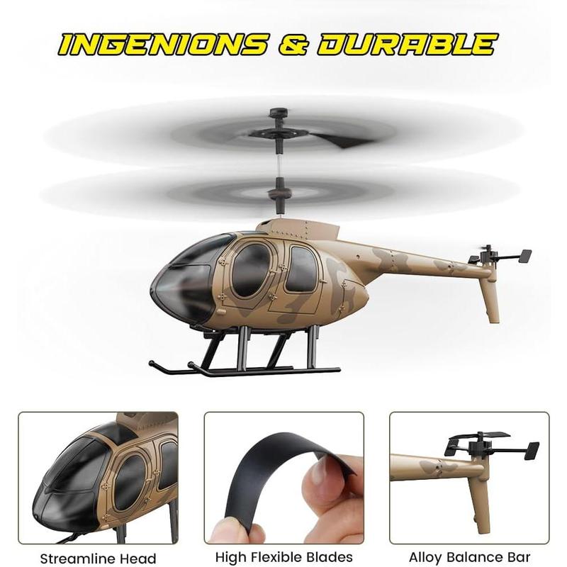 Remote Control Helicopter for Kids, Camouflage RC Helicopter, 2.4GHz Radio Controlled Helicopter with Gyro 3 Channel Indoor Toy