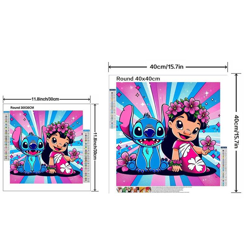 Disney Lilo and Stitch Pattern DIY Diamond Arts Colorful Painting Kit without Frame, DIY 5D Diamond Arts Colorful Painting Kit, Wall Art Decor for Home