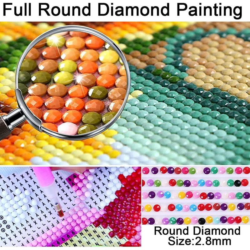 DIY Christmas Diamond Painting Kits for Adults,Santa and Tree Diamond Art Kits,5D Round Drill Paint by Diamond for Home Decor 12x16 Inch