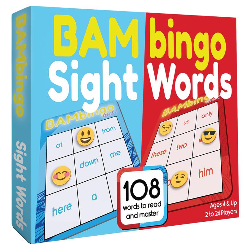 The Bambino Tree Sight Word Bingo Game Level 1 and 2 - Educational Flash Cards for Preschool Kindergarten First Grade - Dolch's Fry's Words Lists