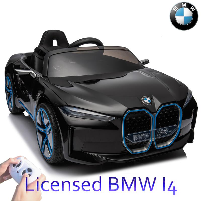 Licensed BMW I4 12V Kids' Ride-On Car with Parent Remote, 3-Speed, LED Lights, Power Display, USB, MP3, Bluetooth, Two-Point Safety Belt