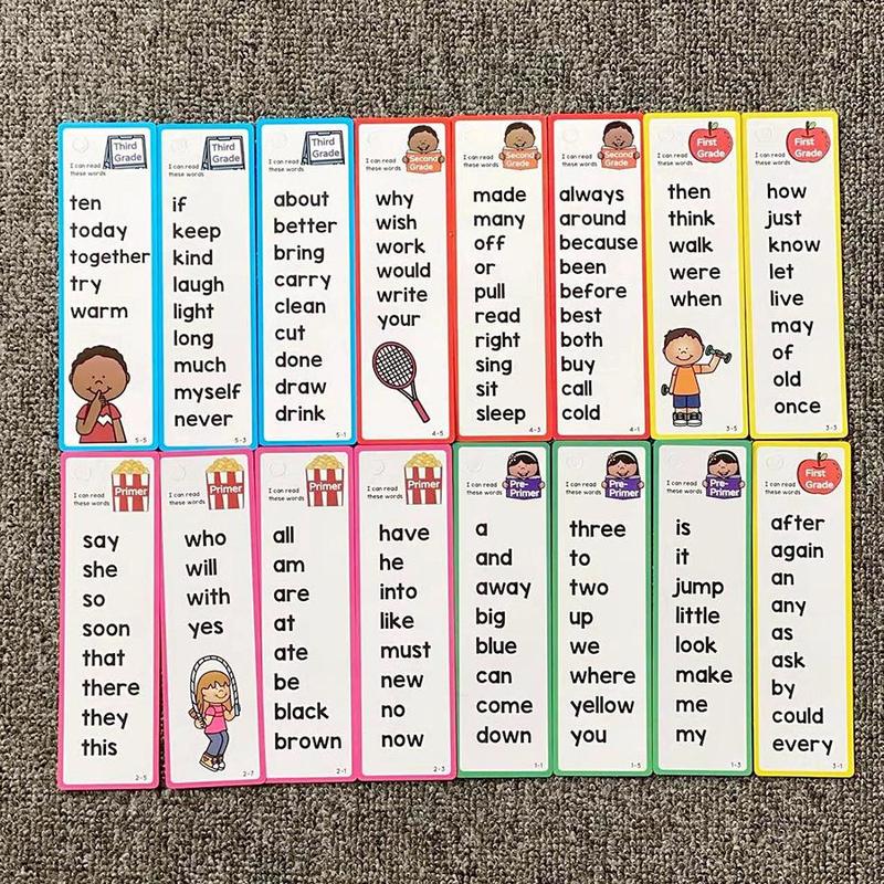 English Sight Words Flash Card, 1 Set 16-card 220 English Sight Words, Portable Early Education Teaching Aids, School & Educational Supplies