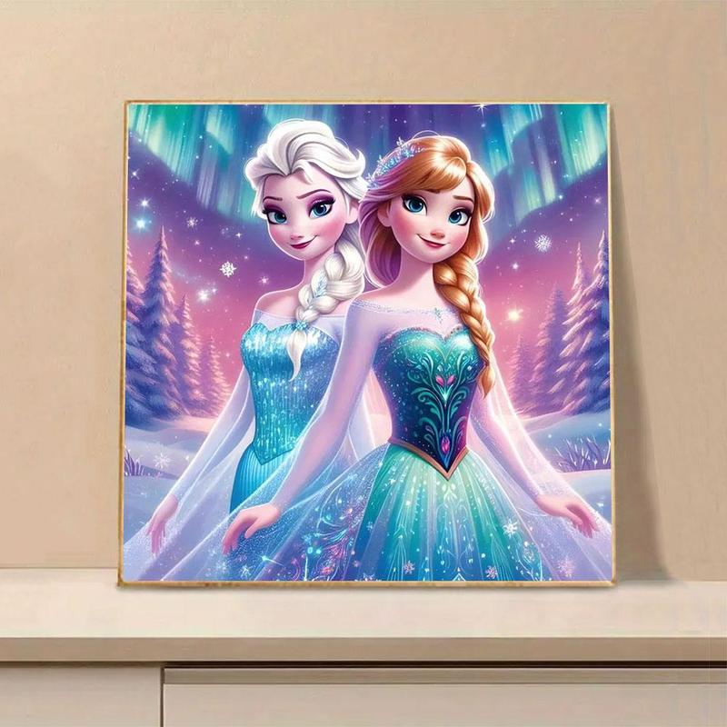 Frozen Princess Pattern DIY Diamond Arts Colorful Painting Kit without Frame, DIY 5D Diamond Arts Colorful Painting for Bedroom Home Wall Decor