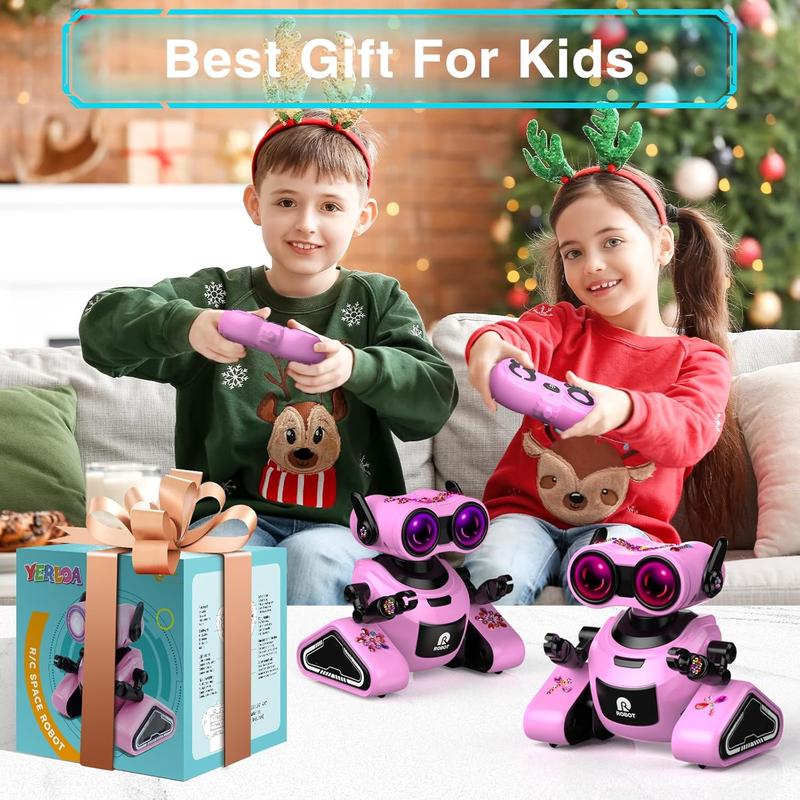 Remote Control Robot Toys with 3D Stickers for 3-5, Christmas Gift for Kids with Music and 4 Color LED Eyes, Singing, Dancing, Birthday for Boys Girls Aged 3 4 5 6 7 Year Old