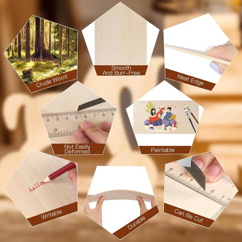 Pack of 14 balsa wood panels, craft wood panels, craft wood for DIY, plywood panels for DIY carving, painting and modeling, 2 x 100 x 200 mm, accessories for handmade DIY wood panels