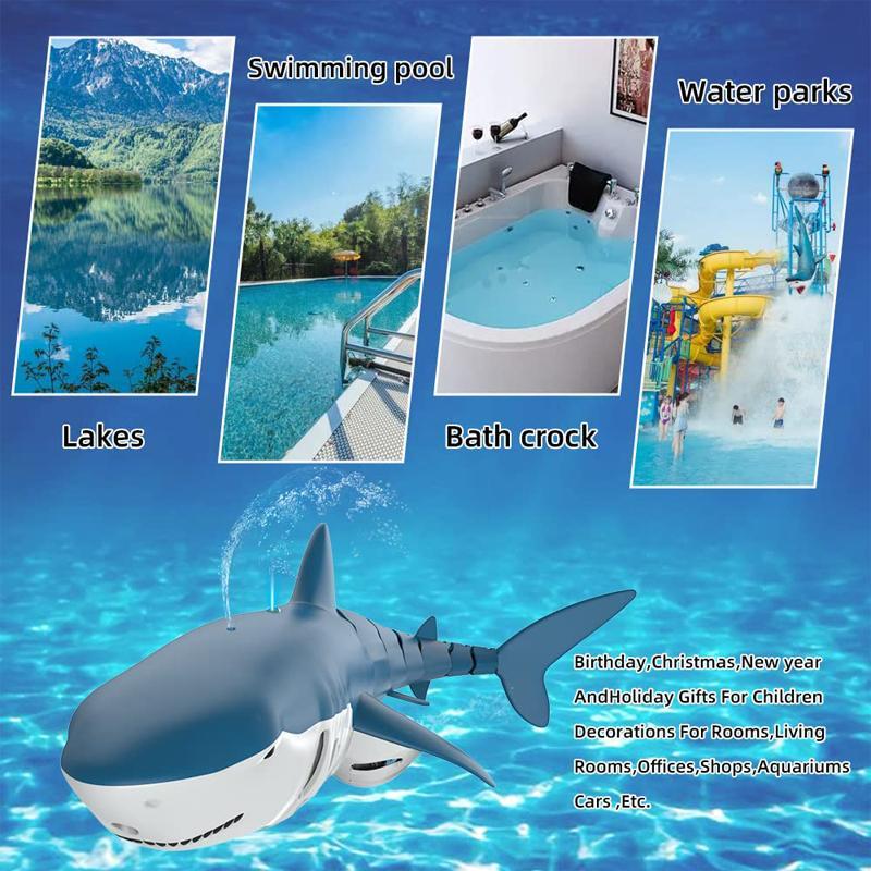 Remote Control Electric Shark Toy, Creative Animals Water Toy with Diving Light, Outdoor Toy for Swimming Pool, Interesting Gifts, Back To School, Outdoor Play Sets, Birthday Gifts