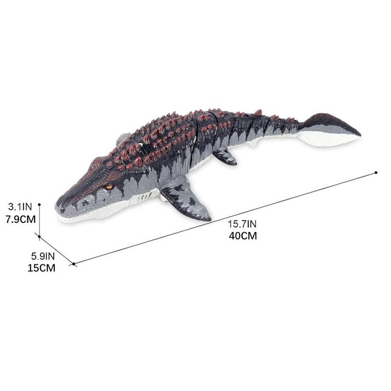 Remote Control Mosasaurus Dinosaur Toy, 1 Count Rechargeable Electric Simulation Dinosaur Toys with Light & Spray, Pool Toy for Swimming Bath Lake Ocean, Stocking Fillers Gift, Christmas, Christmas Gift