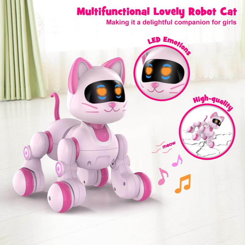 Christmas 2024 Gifts Robot Toy Cat for Kids:Remote Control Pet | Interactive Toys for Girls Birthday Gifts with Touch Sensing Gestures Interactive Touch Robot Dog Toy Rechargeable Smart