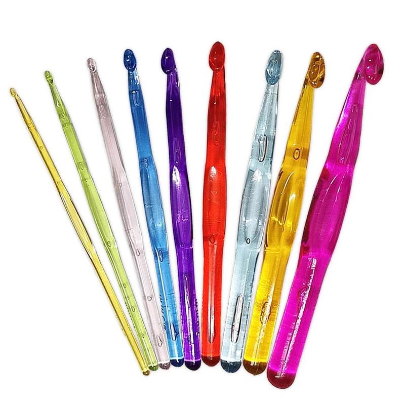 Colorful Crochet Hook Set, 9 Counts set 3-12mm Crochet Knitting Hooks, Knitting Needles Set for Beginners, Crochet Supplies