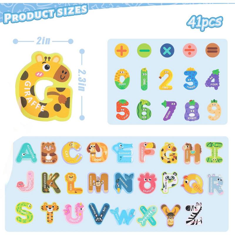 41PCS Magnetic Letters Numbers, Large Animal Alphabet Magnets for Fridge Educational Spelling Learning Games