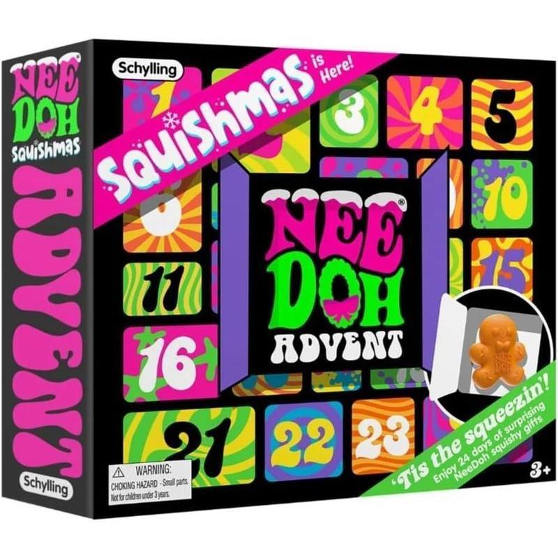 Schylling NeeDoh Squishmas Advent Calendar, 24 Mini Toys Advent Calendar - Christmas Countdown - Perfect Christmas Gifts for Kids