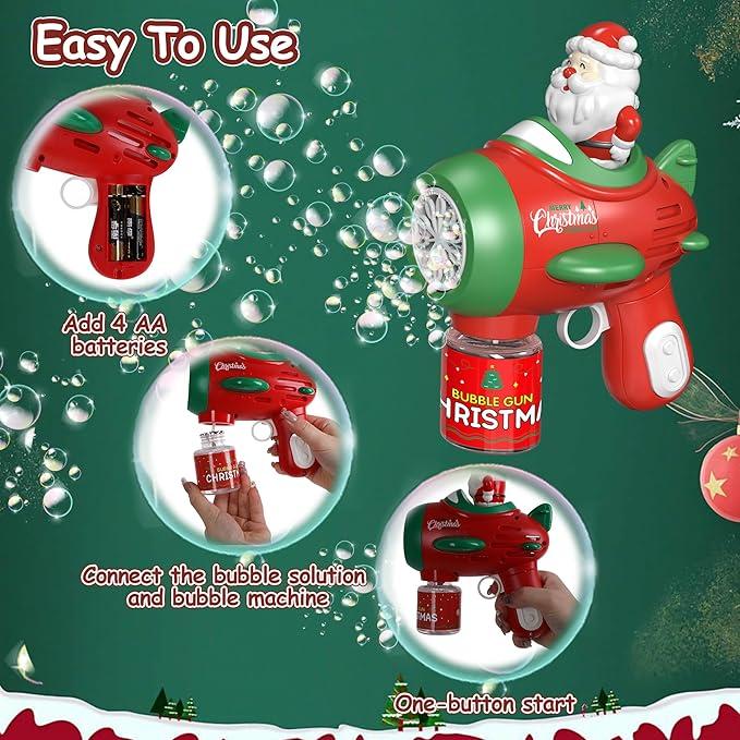 Santa bubble machine christmas party great gift for kids bubble blaster