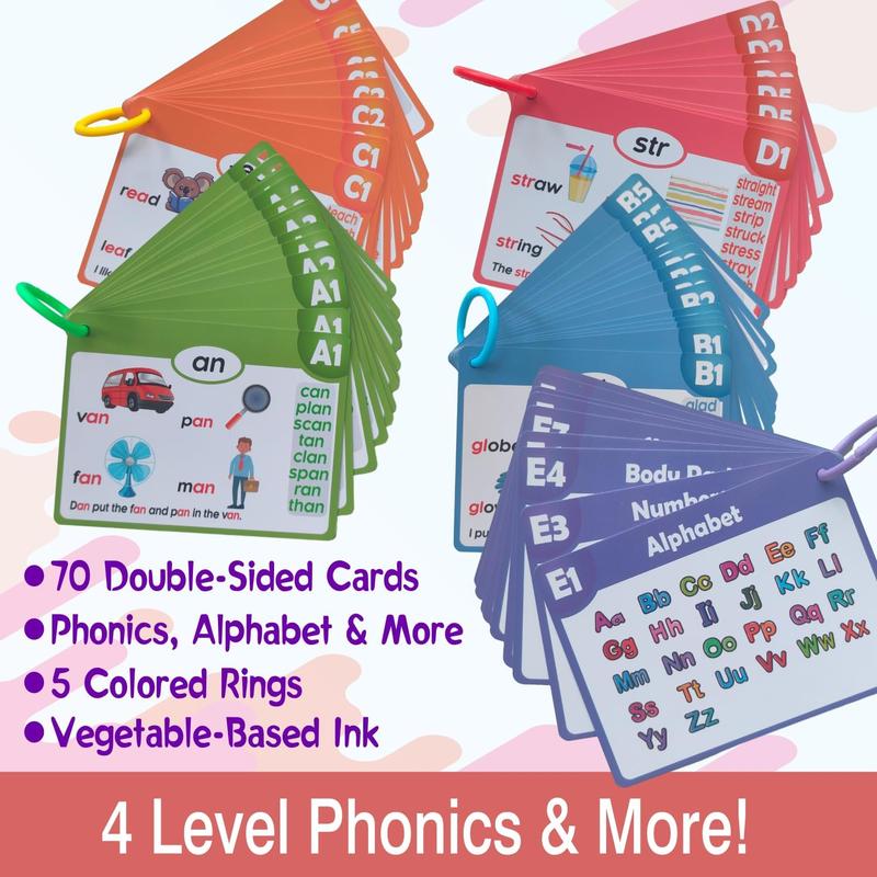 70 Speech Flashcards Set 20 speech stages reward 10 Life Skills cards category Ring Learning to Read, suitable for boys and girls