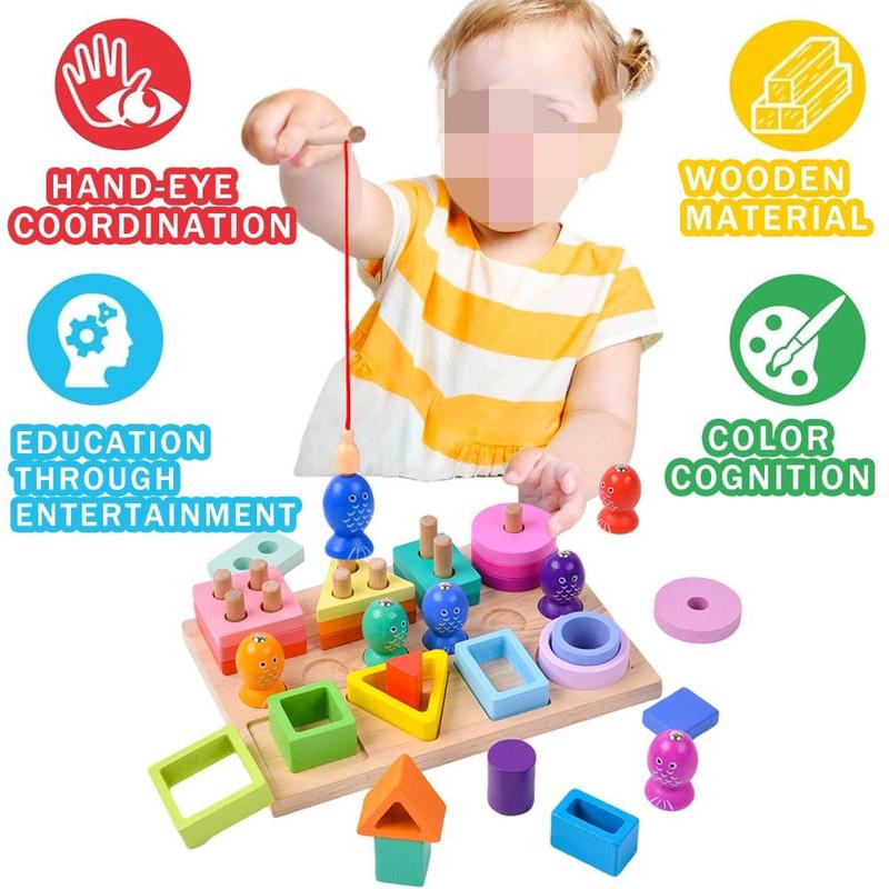 Montessori Toys for Boy and Girl, Shape Sorting and Stacking Toy for Children, Learning Educational Toys for  Boys Girls