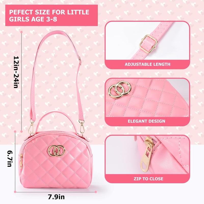 Christmas Gift   Purse for Little Girls, Pretend Play Purse with Accessories, Pink Princess Toys for 3 4 5 6 Year Old Girl Birthday Gifts