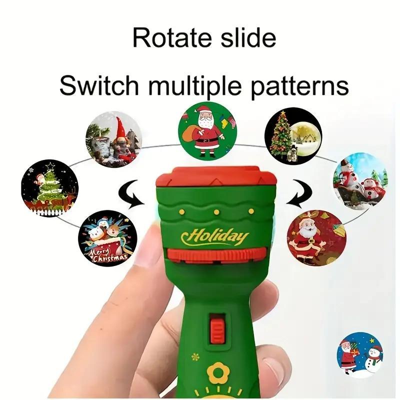 Christmas Themed Handheld Flashlight Toy, 1 Box Creative Educational Toy, Indoor Leisure Entertainment Equipment for Kids