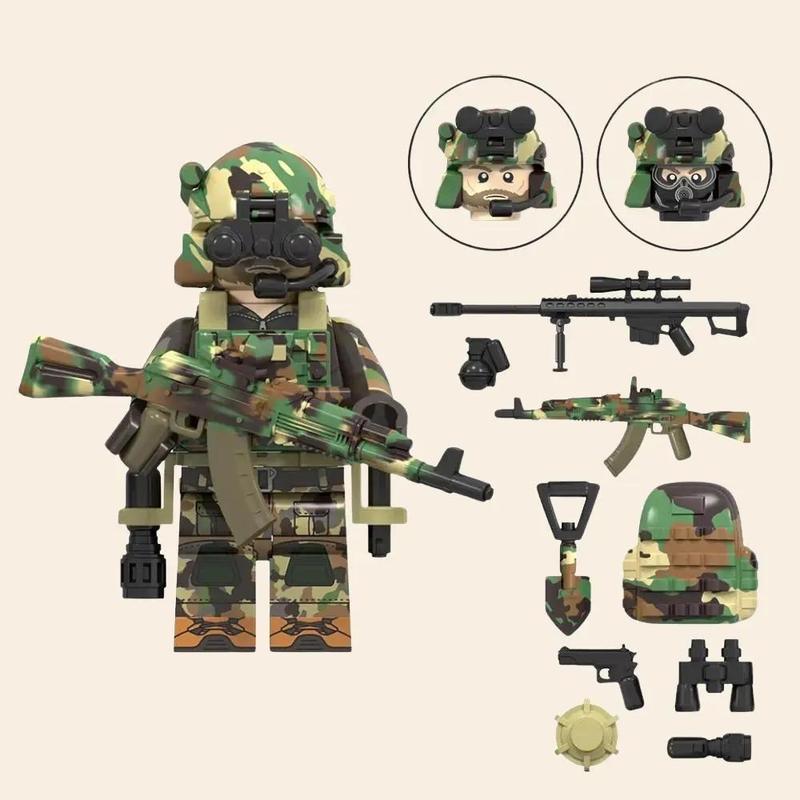 Custom Military Special Forces Inspired Brick Mini-Figurine Soldiers | BricksByPenn | Single or 2 Pack | Great as Gifts, Decor, Cake Topper