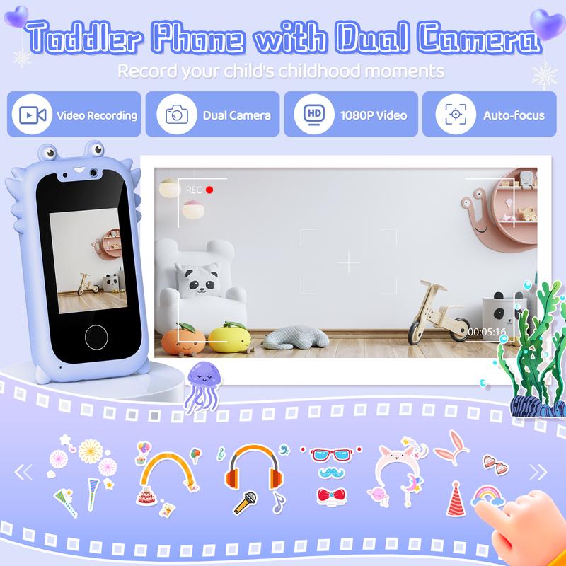 Kids Toy Smart Phone,Smart Phone Toys for Girls with High-definition Camera-Phone Toys with Learning Games, Rechargeable Touch Screen Phone Toy