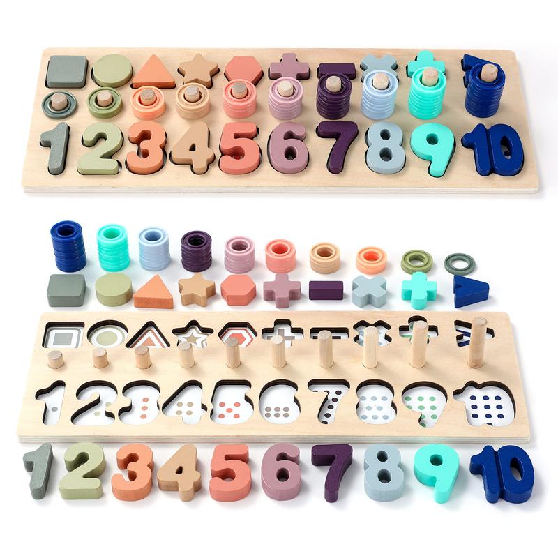 Toddler Montessori Toys Teaches Number, Counting, Math, Stacking Fun Preschool Learning Activates for Boy and Girl