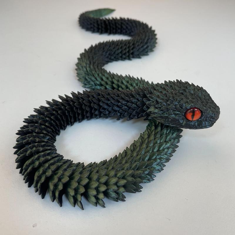 75cm Articulated 3D Printed Snake Toy – Realistic Flexible Serpent Models with Lifelike Eyes